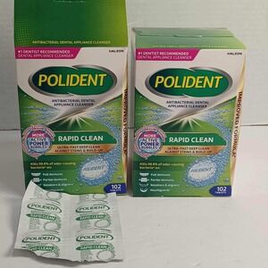 Polident Rapid Clean Antibacterial Dental Appliance‎ Cleanser Tablets 196 Total*